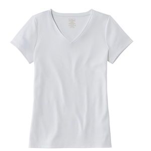 White Pima V-Neck short sleeve T Shirt
